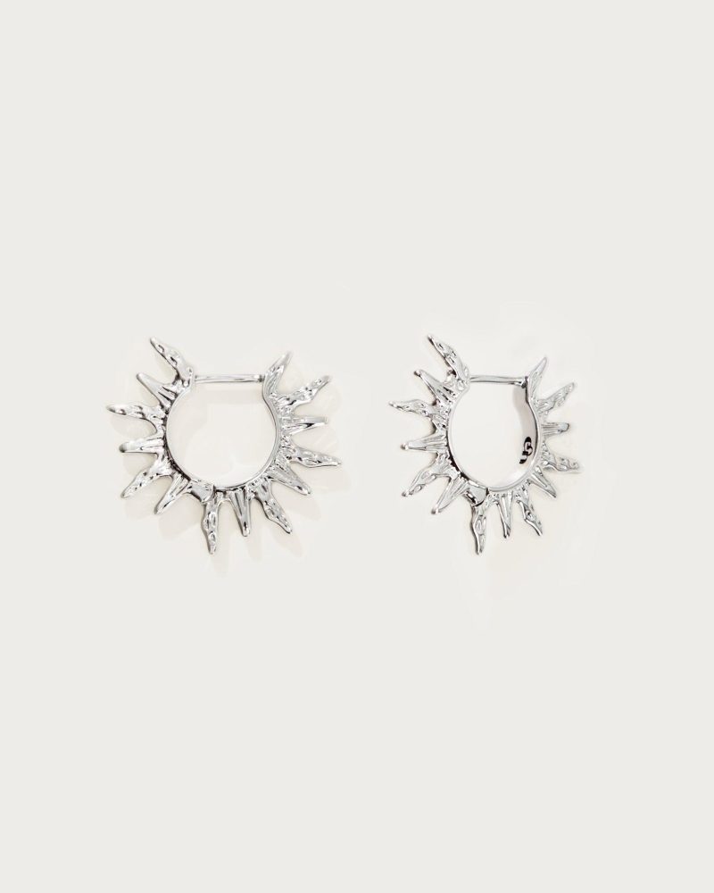 Sun Hoop Earrings | Minimalist Silver & Gold Hoops for Everyday Style