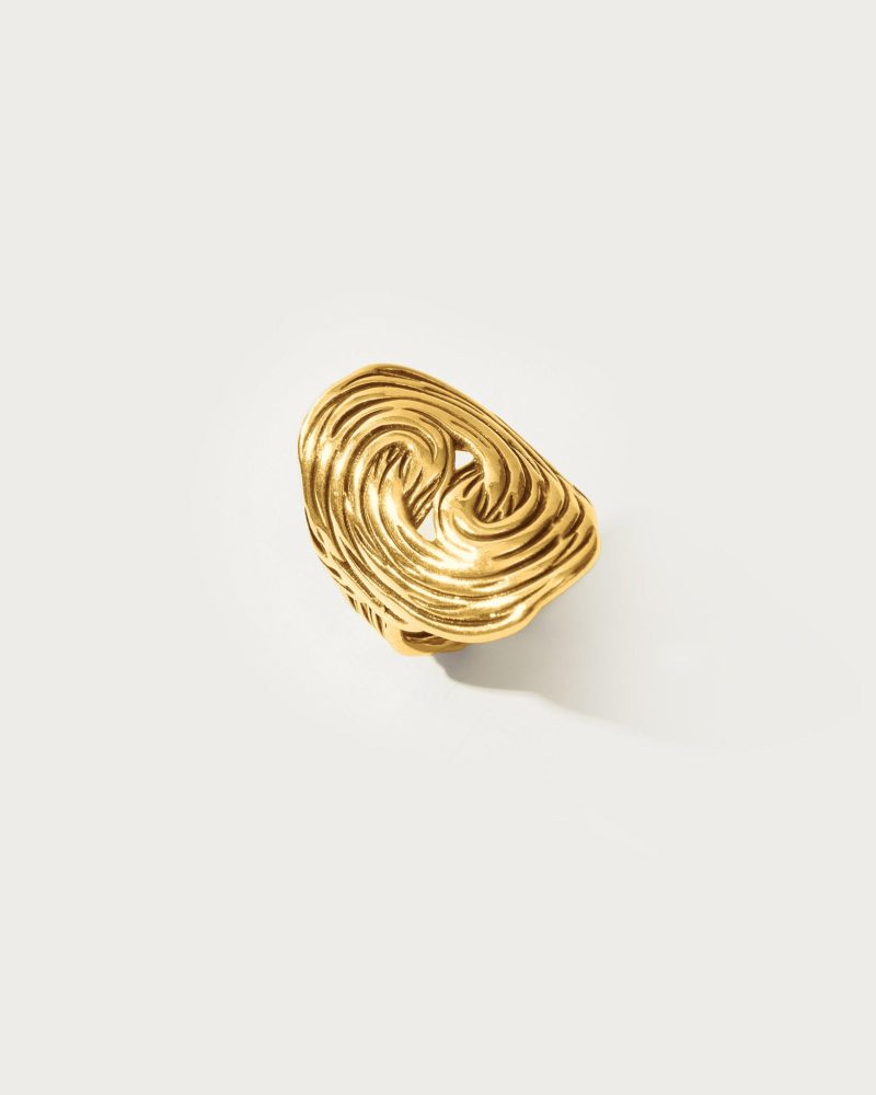 Elegant Swirl Ring | 18k Gold Plated & Silver Statement Ring