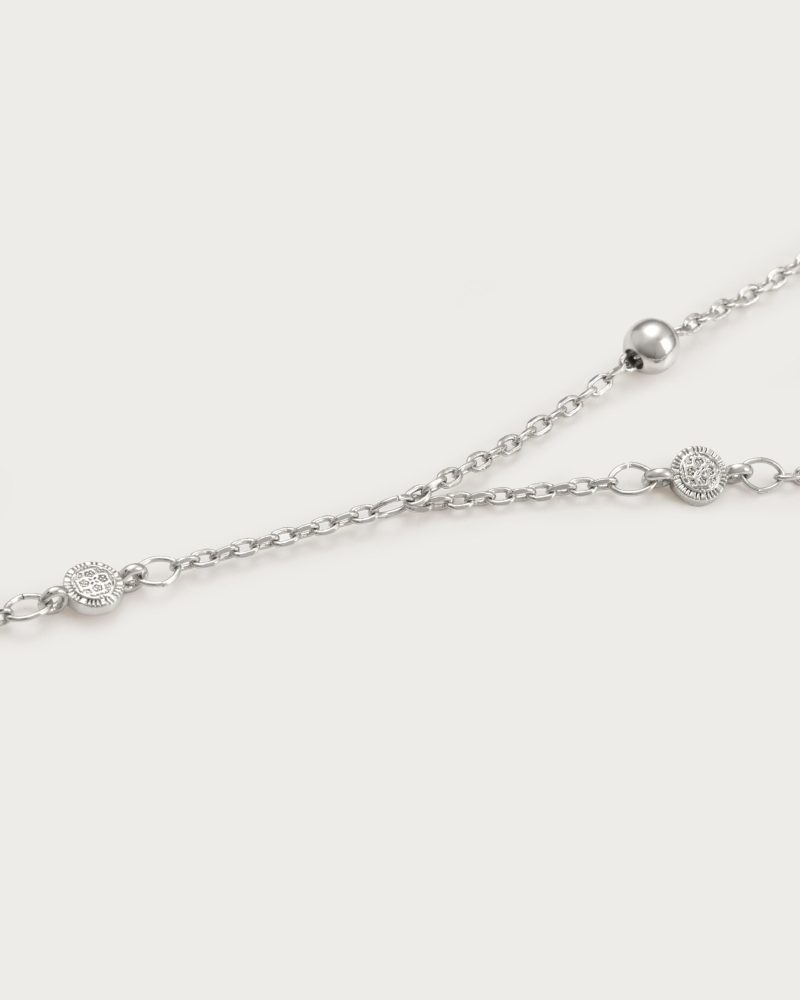 Hojas Coin Hand Chain Bracelet in Silver | Adjustable Ring & Chain - 图片 3