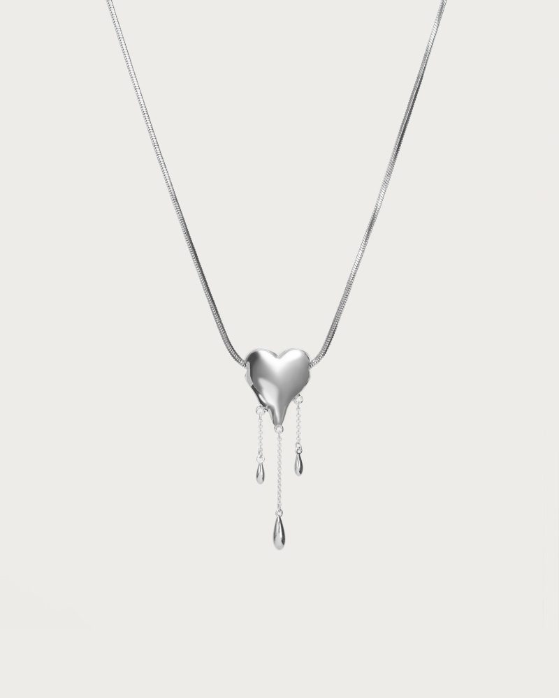 Venom's Golden Drip Heart Necklace - Y2K Style