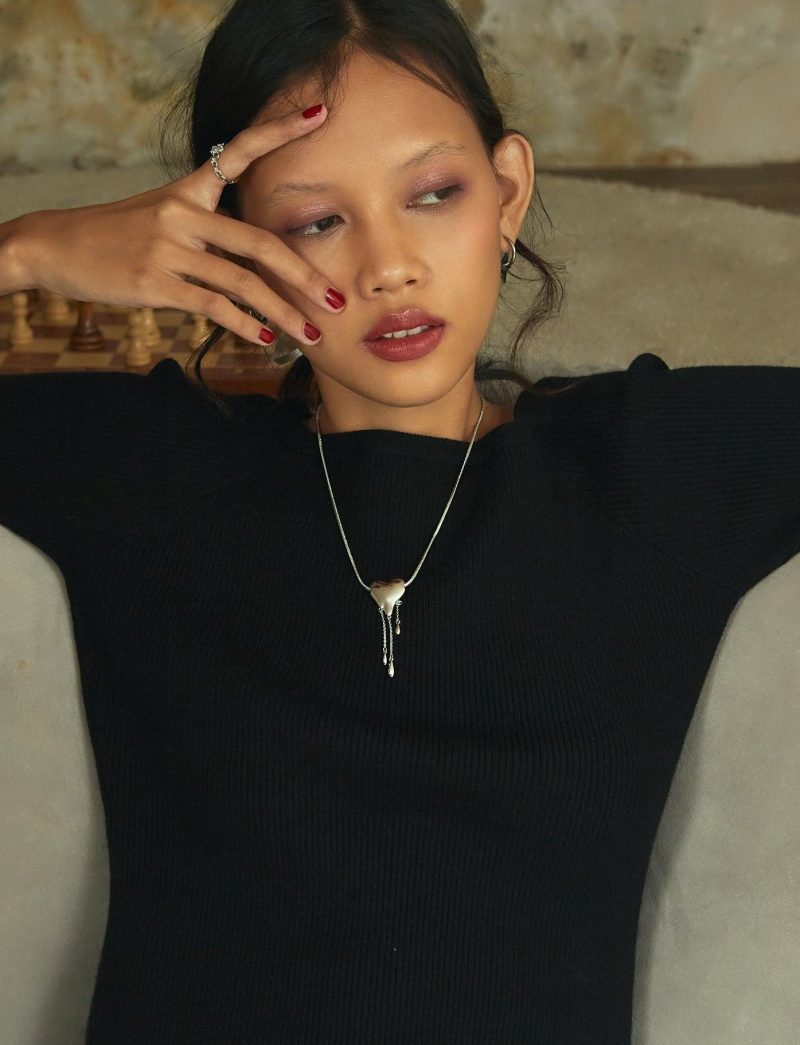 Venom's Golden Drip Heart Necklace - Y2K Style - 图片 2