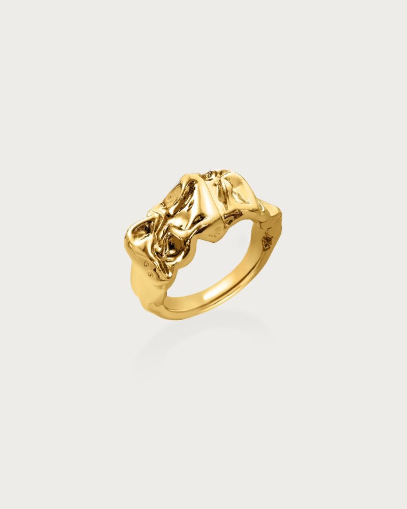 Textured Molten Ring in Gold - 图片 3