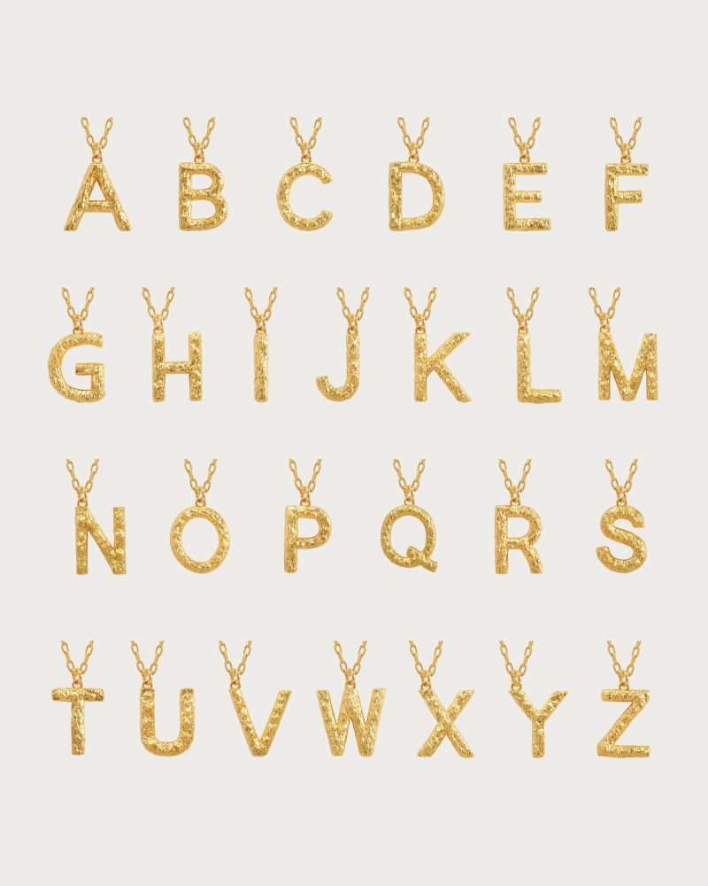 Textured Initial Letter Necklace - 图片 5