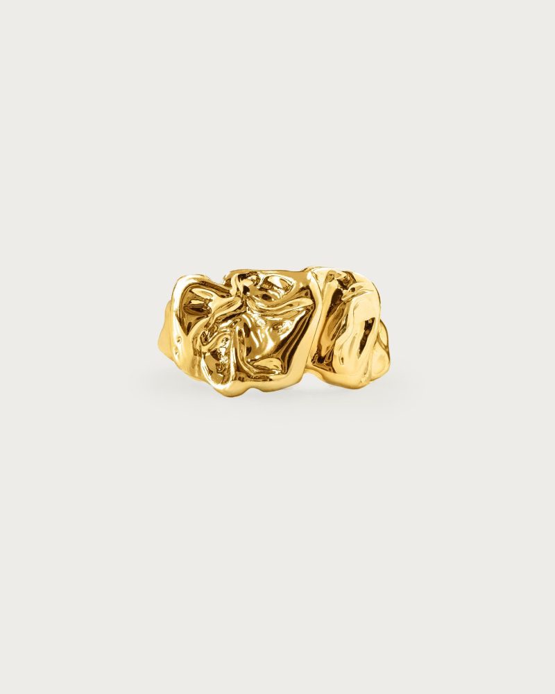 Textured Molten Ring in Silver - 图片 4